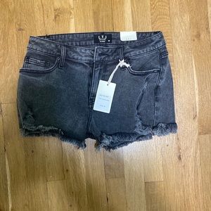L.T.J acid black denim shorts